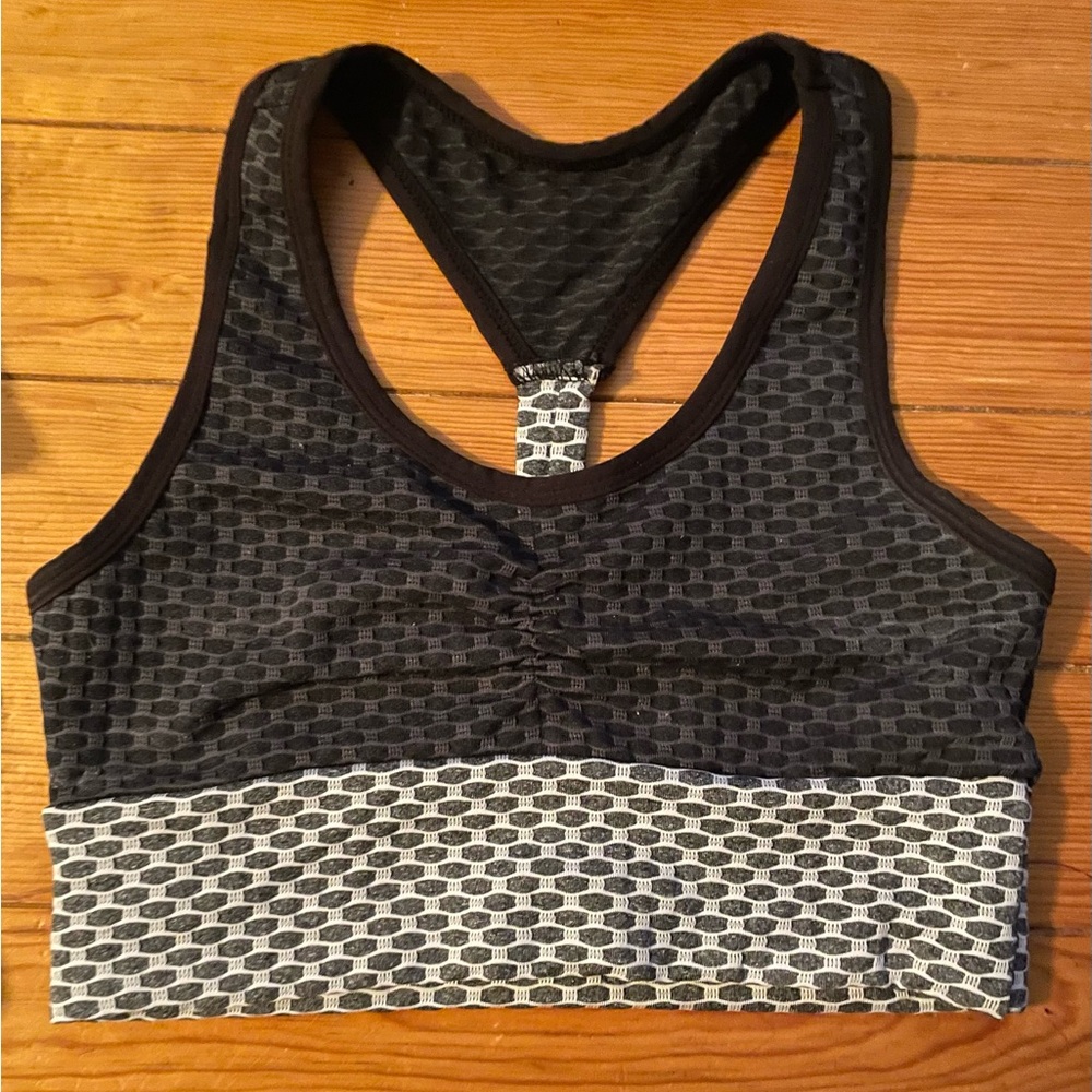 Stylish Black and Gray Sports Bra